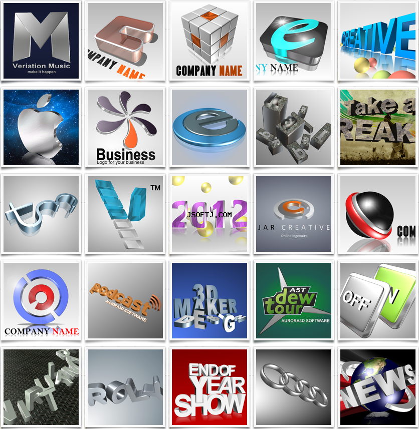 برنامج تصميم لوجو وشعارات Aurora 3D Text & Logo Maker